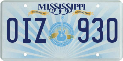 MS license plate OIZ930