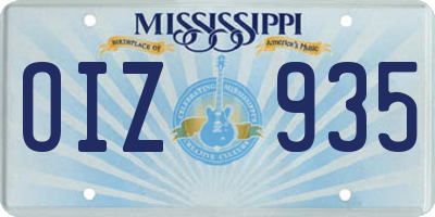 MS license plate OIZ935