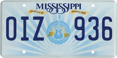 MS license plate OIZ936