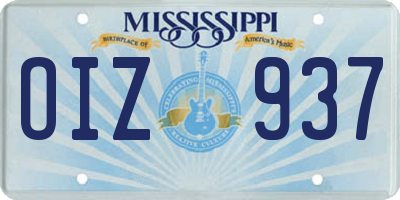 MS license plate OIZ937