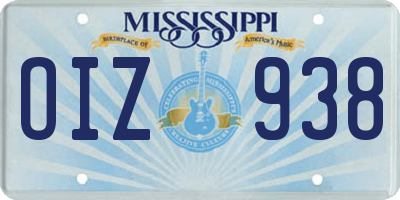 MS license plate OIZ938