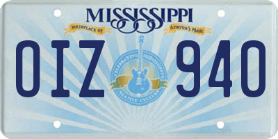 MS license plate OIZ940