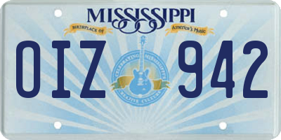 MS license plate OIZ942
