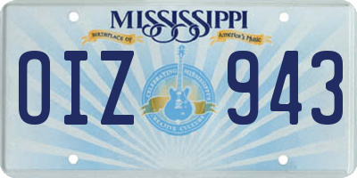 MS license plate OIZ943