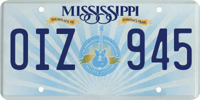 MS license plate OIZ945