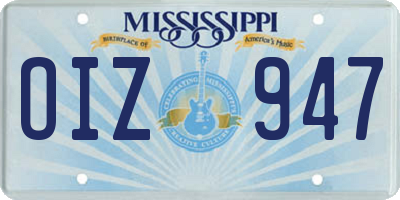 MS license plate OIZ947