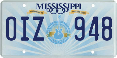 MS license plate OIZ948