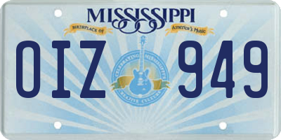 MS license plate OIZ949