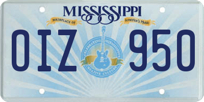 MS license plate OIZ950