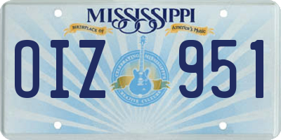 MS license plate OIZ951