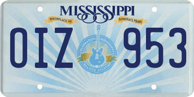 MS license plate OIZ953