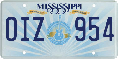 MS license plate OIZ954