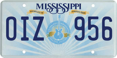 MS license plate OIZ956