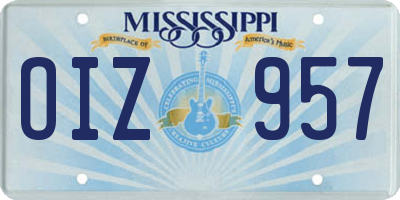 MS license plate OIZ957