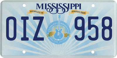 MS license plate OIZ958