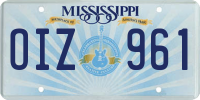 MS license plate OIZ961