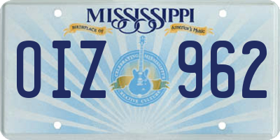 MS license plate OIZ962