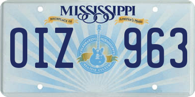 MS license plate OIZ963