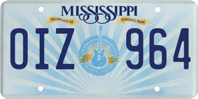 MS license plate OIZ964