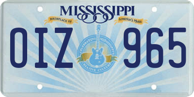 MS license plate OIZ965