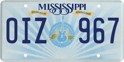 MS license plate OIZ967
