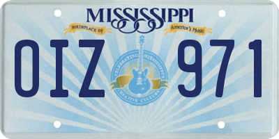 MS license plate OIZ971