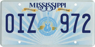 MS license plate OIZ972