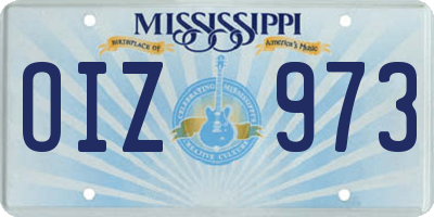 MS license plate OIZ973