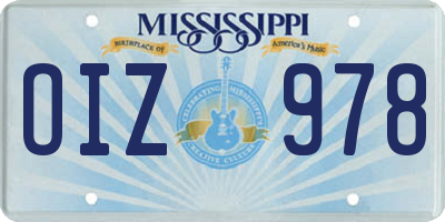 MS license plate OIZ978