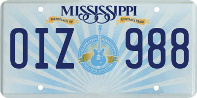 MS license plate OIZ988