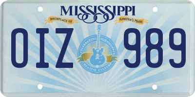 MS license plate OIZ989