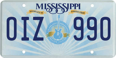 MS license plate OIZ990