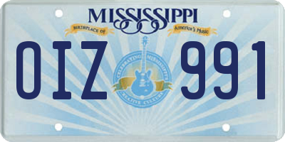 MS license plate OIZ991