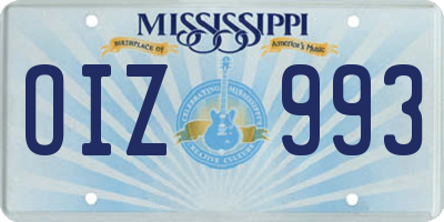 MS license plate OIZ993