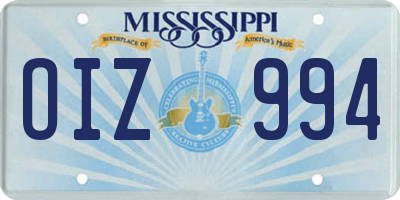 MS license plate OIZ994