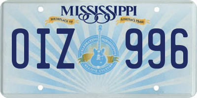 MS license plate OIZ996