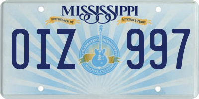 MS license plate OIZ997