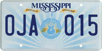 MS license plate OJA015