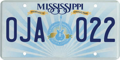 MS license plate OJA022