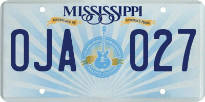 MS license plate OJA027