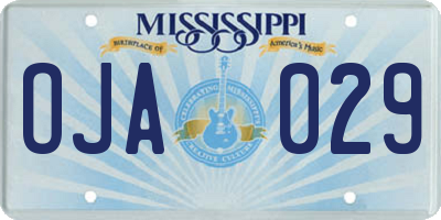 MS license plate OJA029