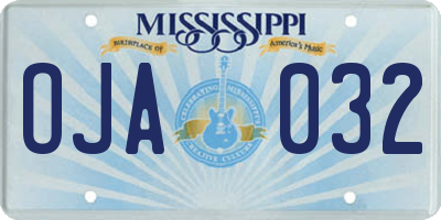 MS license plate OJA032