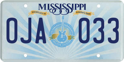 MS license plate OJA033
