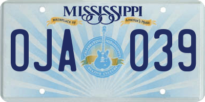 MS license plate OJA039