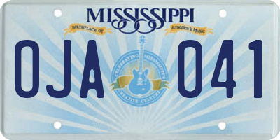 MS license plate OJA041