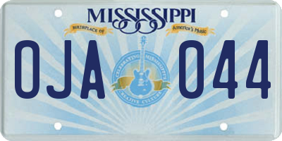 MS license plate OJA044