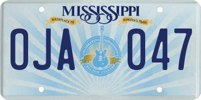 MS license plate OJA047