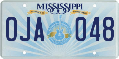 MS license plate OJA048