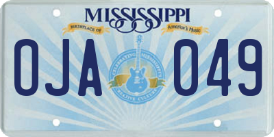 MS license plate OJA049