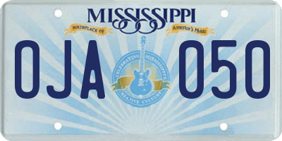 MS license plate OJA050